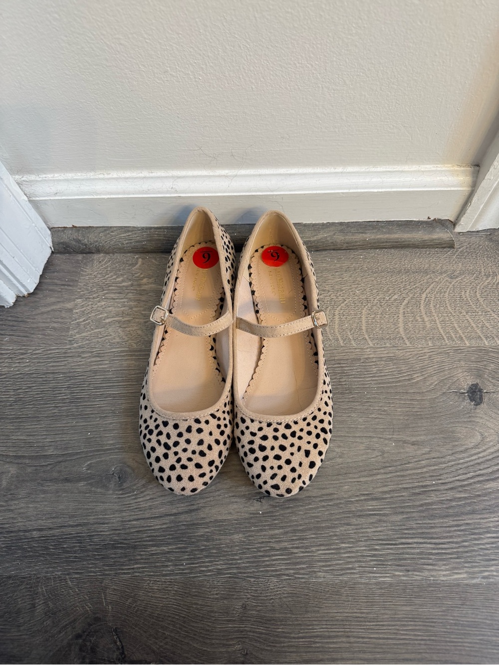 Animal print flats with strap